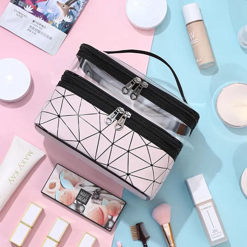 Dual Transparent Cosmetic Bag, Women Make Up Case, Big Capacity Travel Makeup Organizer, Toiletry Beauty Storage, Portable Women Makeup Bag, Travel Carrying Bag, Cosmetic Storage Bag, Dual Zipper Wash Beauty Pouch Dual Transparent Cosmetic Bag, Women Make Up Case, Big Capacity Travel Makeup Organizer, Toiletry Beauty Storage, Portable Women Makeup Bag, Travel Carrying Bag, Cosmetic Storage Bag, Dual Zipper Wash Beauty Pouch
